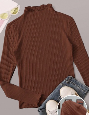 Bluză Shein Curve+, maro