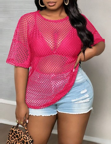 Tricou Shein Curve+, roz