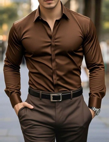 Cămașă Shein, maro