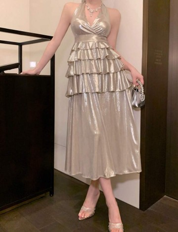 Rochie midi Shein DAZY, bej