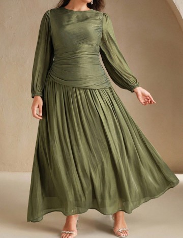 Rochie maxi Shein Curve+ Anewsta, verde