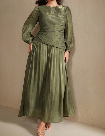 Rochie maxi Shein Curve+ Anewsta, verde