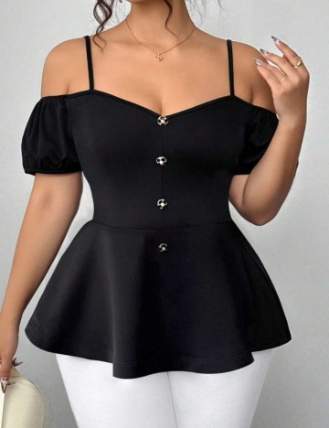 Top Shein Curve+, negru