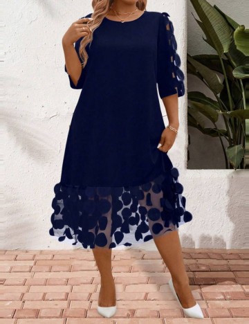 Rochie midi Shein Curve+, albastru