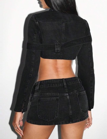 Jachetă De Blugi Shein, negru