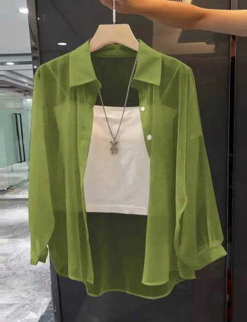 Cămașă Shein, verde