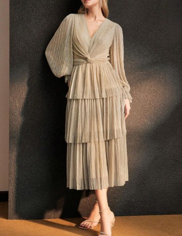 Rochie midi Shein MOTF, bej