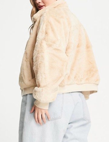 Jachetă de blană Missguided, bej