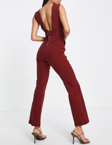 Salopetă de blugi ASOS, vișiniu