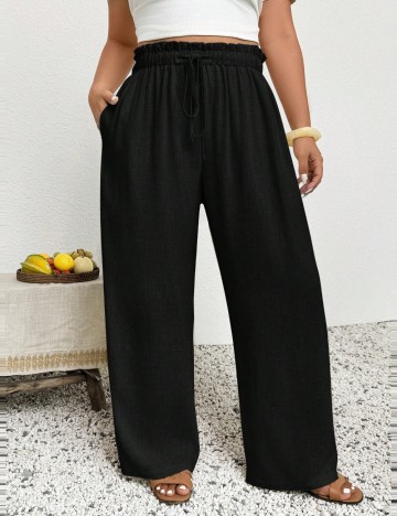 Pantaloni Shein Curve+, negru