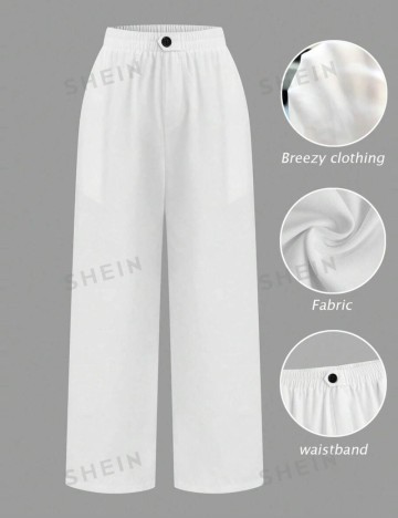 Pantaloni Shein Curve+, alb