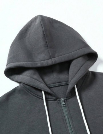 Hanorac Cu Fermoar Shein, gri