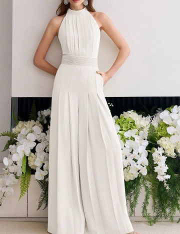 Salopetă lungă Shein, alb