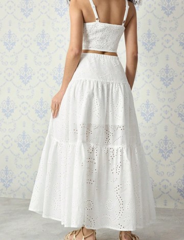 Fustă maxi Shein Curve+, alb