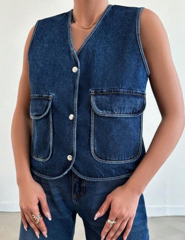 Vestă de blugi Shein, albastru