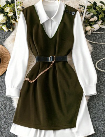 Rochie mini Shein Curve+, mix culori