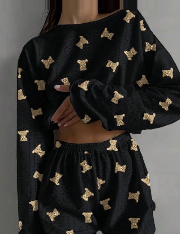 Compleu pijamale Shein, negru