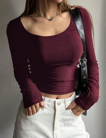 Bluză Shein DAZY, vișiniu