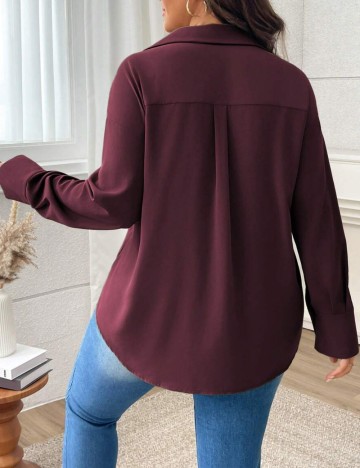 Cămașă Shein Curve+, vișiniu