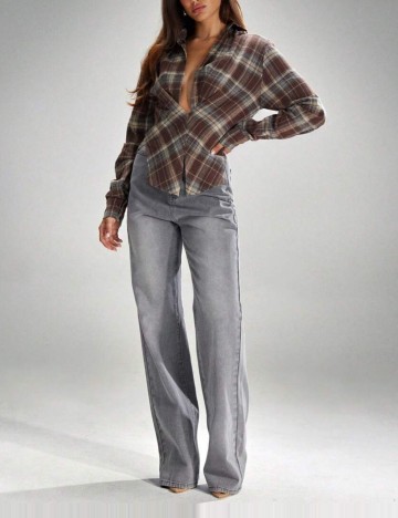 Cămașă Shein, maro