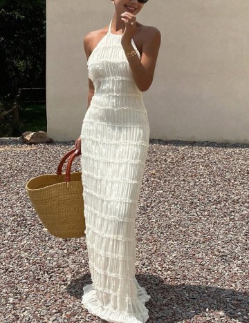 Rochie maxi Shein, crem