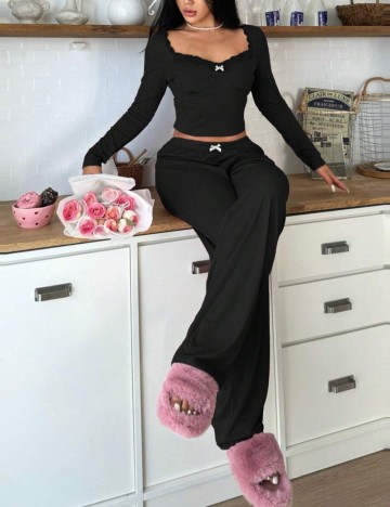 Compleu pijamale Shein, negru