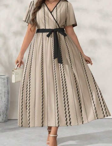 Rochie maxi Shein Curve+, bej