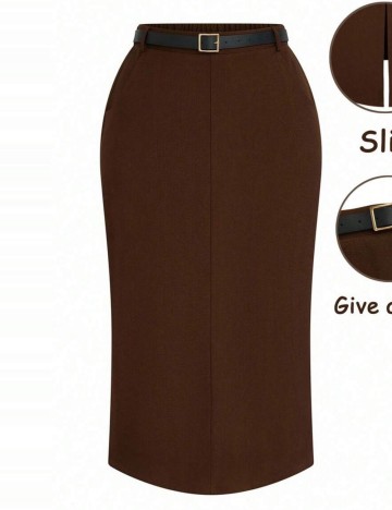 Fustă midi Shein, maro