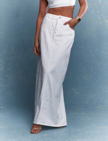 Fustă de blugi Missguided, alb
