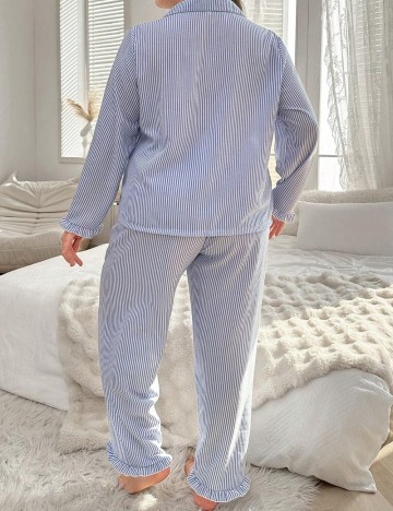 Compleu pijamale Shein Curve+, albastru