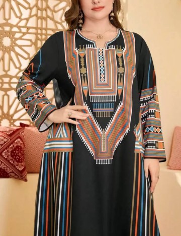 Rochie maxi Shein Curve+, mix culori