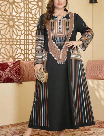 Rochie maxi Shein Curve+, mix culori