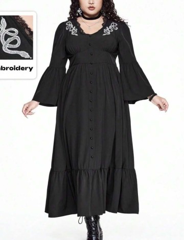 Rochie maxi Shein Curve+, negru
