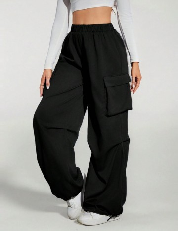 Pantaloni cargo Shein, negru