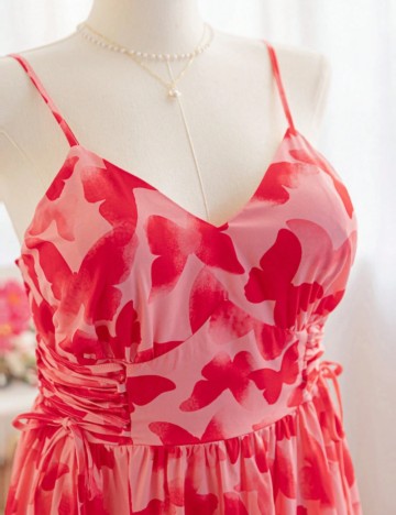 Rochie maxi Shein Curve+, roz