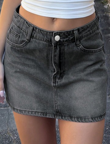 Fustă de blugi Shein, gri