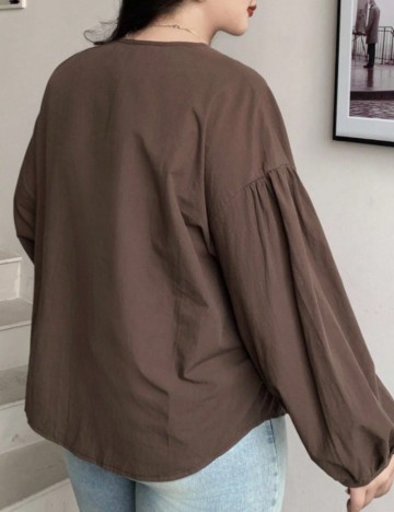 Cămașă Shein DAZY, maro