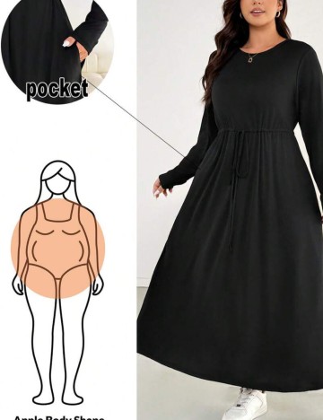 Rochie maxi Shein Curve+, negru