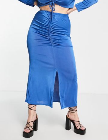 Fustă midi IN THE STYLE, albastru