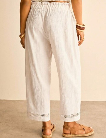 Pantaloni Shein Curve+, crem