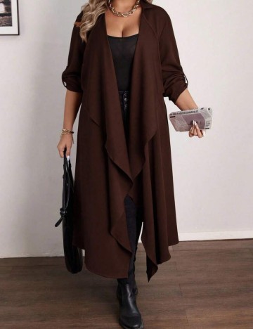 Cardigan lung Shein Curve+, maro