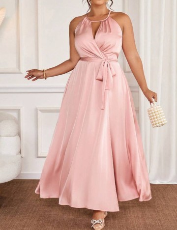 Rochie maxi Shein Curve+, roz
