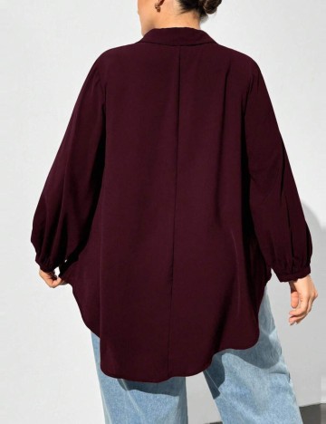 Cămașă Shein Curve+, vișiniu