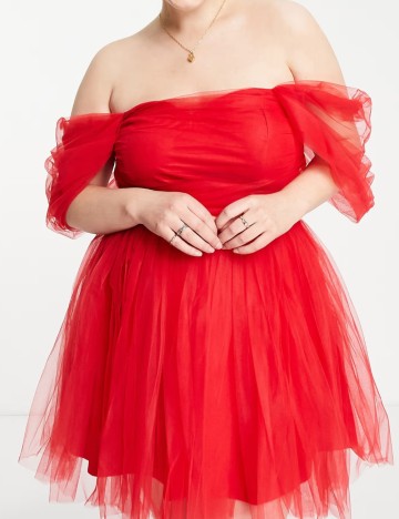 Rochie mini Lace & Beads, roșu