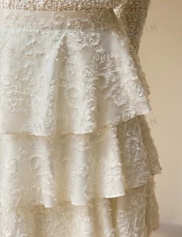 Fustă midi Shein MOTF, crem