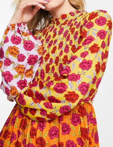 Rochie midi NEVER FULLY DRESSED, mix culori