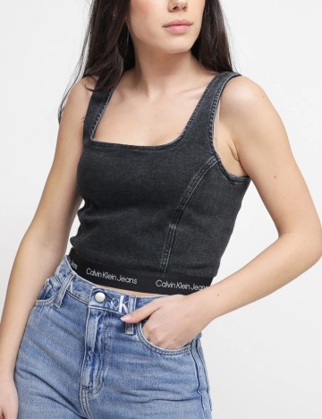Top Calvin Klein Jeans, negru