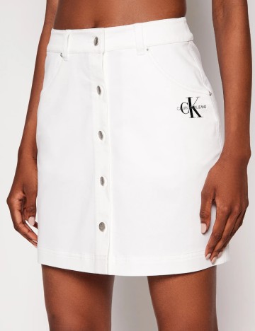 Fustă mini Calvin Klein Jeans, alb