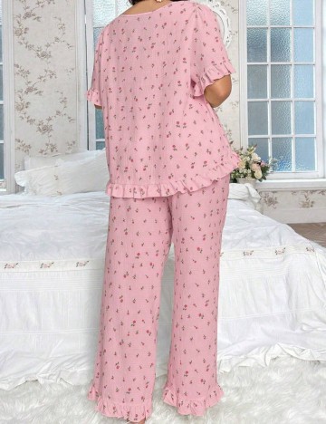 Compleu pijamale Shein Curve+, roz