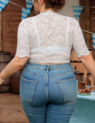 Top Shein Curve+, alb